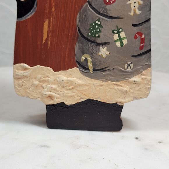 VINTAGE Wooden Carved Santa Claus Figure‎ 10" Handpainted Christmas Folk Art - Picture 3 of 12